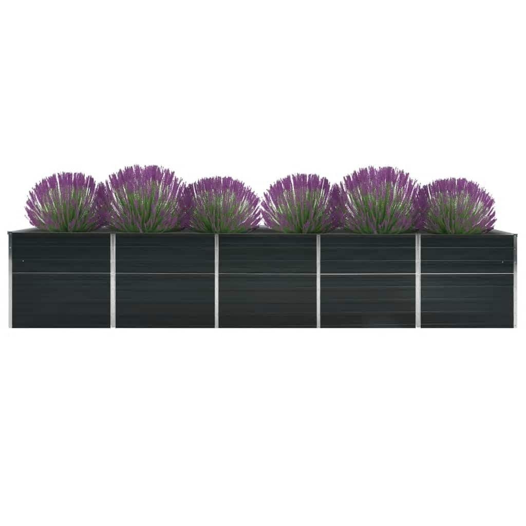 VidaXL Verhoogde Plantenbak 400x80x77cm Staal Antraciet - 40% Korting!