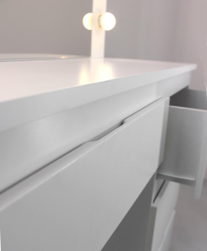 Kaptafel met Verlichting & 4 Laden | 40% Korting | Grote Spiegel & LED