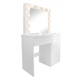 Kaptafel met Verlichting & 4 Laden | 40% Korting | Grote Spiegel & LED