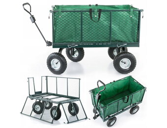 Stevige Tuinkar - Bolderkar 450kg Groen | 40% Korting!