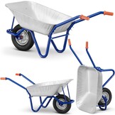 Kruiwagen 125L Verzinkt Staal | 46% Korting | Tot 120 kg - Massief Wiel