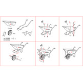 Kruiwagen 125L Verzinkt Staal | 46% Korting | Tot 120 kg - Massief Wiel