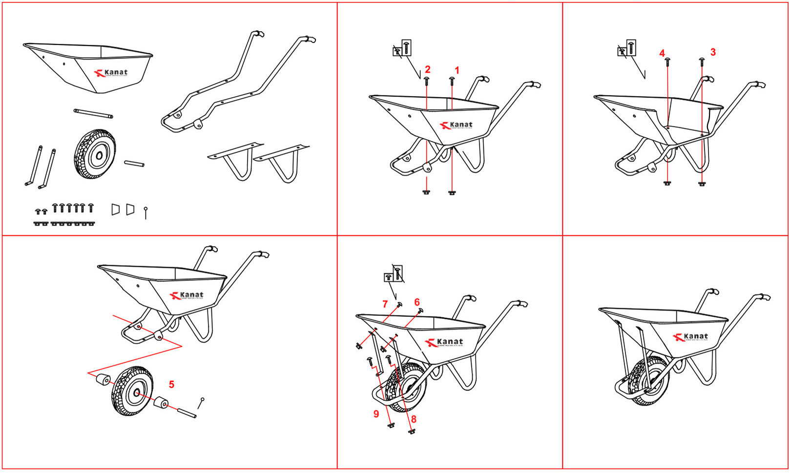 Kruiwagen 125L Verzinkt Staal | 46% Korting | Tot 120 kg - Massief Wiel