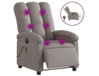 vidaXL Massagestoel (55% KORTING!) - Verstelbaar Stof Taupe - Zo Goed Als Nieuw!