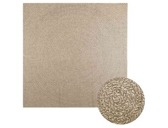 VidaXL Vloerkleed ZIZUR Beige (240x240cm) - 40% Korting! Goede Staat