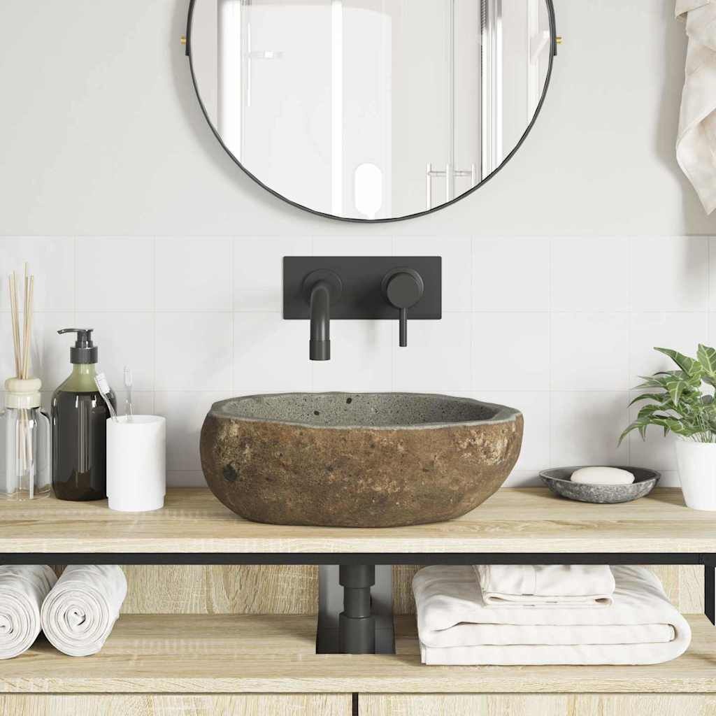 Lichtgrijze Riviersteen Wasbak (30-37) x (25-30) x 12 cm - 40% Korting!