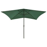 vidaXL Parasol met LED's & Stalen Paal 2x3m Groen - 61% Korting!