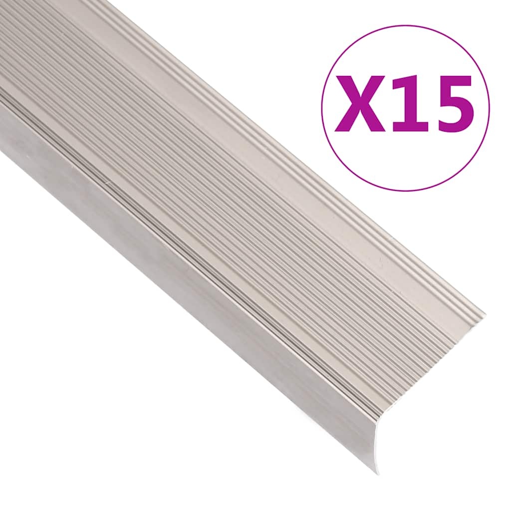 vidaXL Trapneuzen L-vormig Aluminium Champagne 15 stuks - 40% Korting!