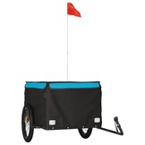 VidaXL Fietstrailer 45kg IJzer Zwart/Blauw - 40% Korting!