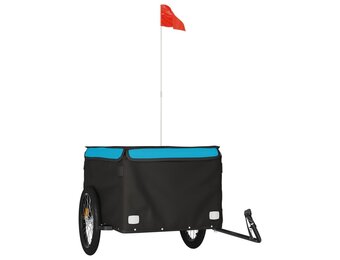 VidaXL Fietstrailer 45kg IJzer Zwart/Blauw - 40% Korting!
