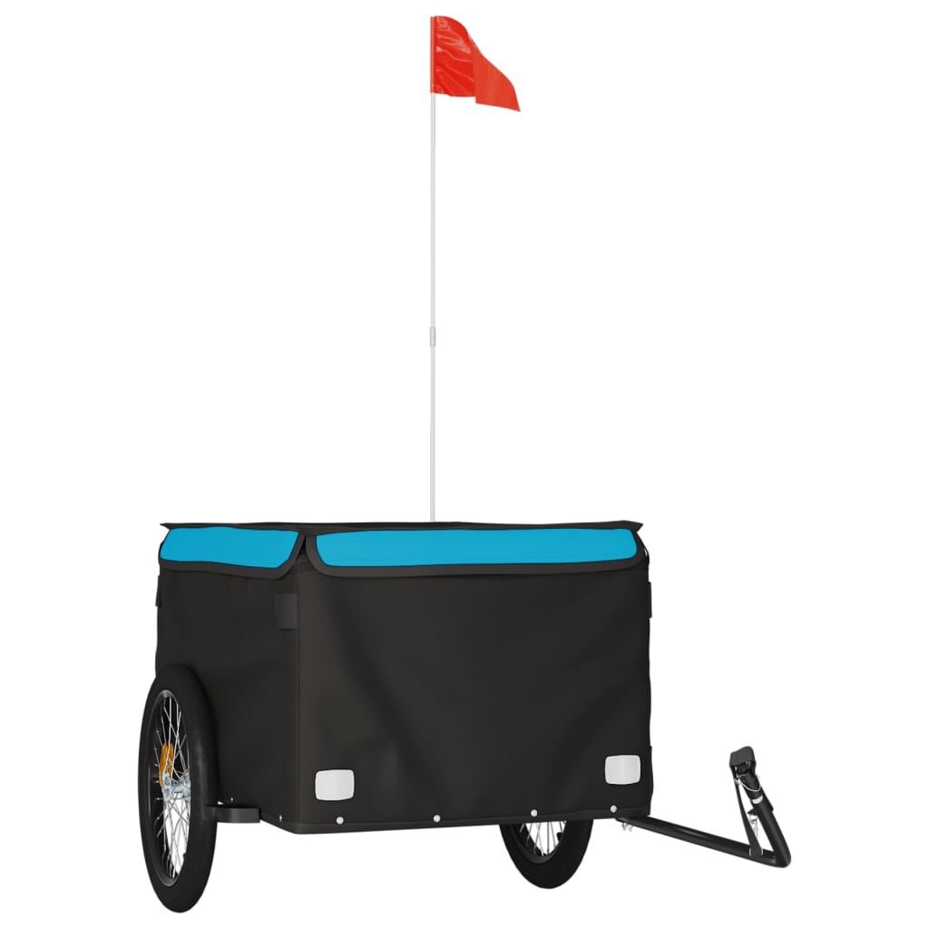 VidaXL Fietstrailer 45kg IJzer Zwart/Blauw - 40% Korting!