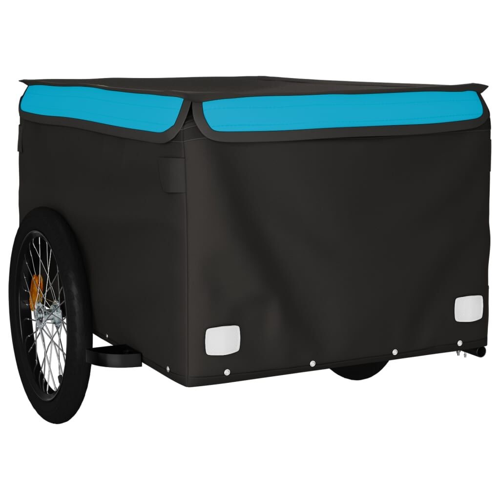 VidaXL Fietstrailer 45kg IJzer Zwart/Blauw - 40% Korting!