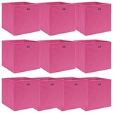 vidaXL Opbergboxen 10 st. 32x32x32 cm Stof Roze - 40% KORTING!