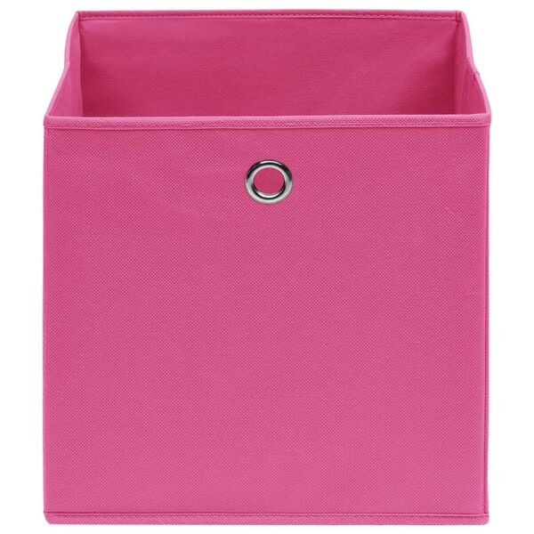 vidaXL Opbergboxen 10 st. 32x32x32 cm Stof Roze - 40% KORTING!