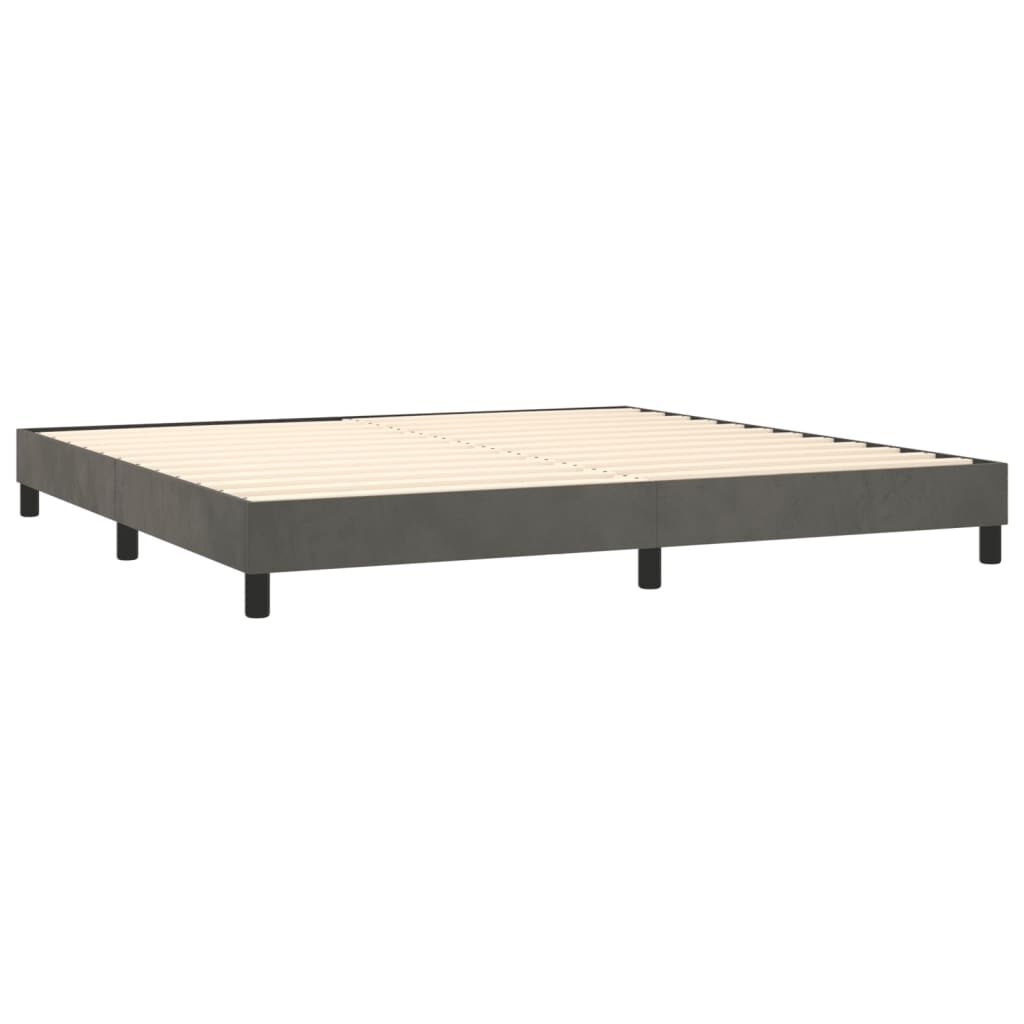 vidaXL Bedframe Fluweel Donkergrijs 200x200 cm - 40% Korting!