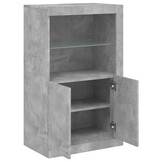 VidaXL Bijzetkast met LED 40% Korting | Bewerkt Hout Betongrijs