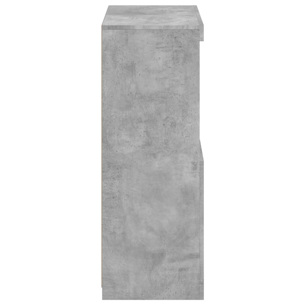 VidaXL Bijzetkast met LED 40% Korting | Bewerkt Hout Betongrijs