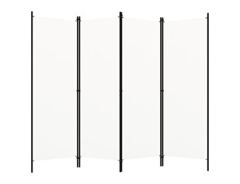 vidaXL Kamerscherm 4 panelen Wit - 200x180cm - 55% Korting!
