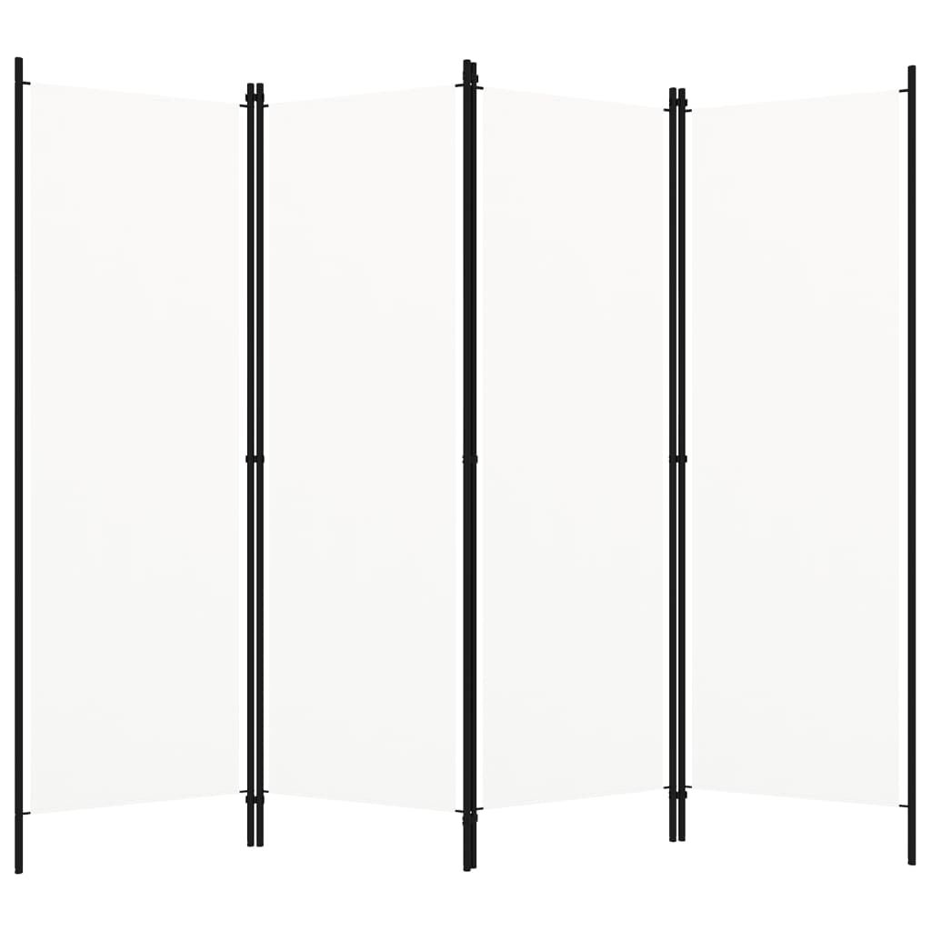 vidaXL Kamerscherm 4 panelen Wit - 200x180cm - 55% Korting!