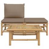 VidaXL 3-delige Loungeset Bamboe Taupe - 82% Korting!