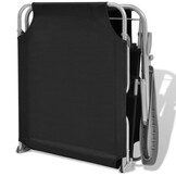 vidaXL Ligbed met luifel staal zwart