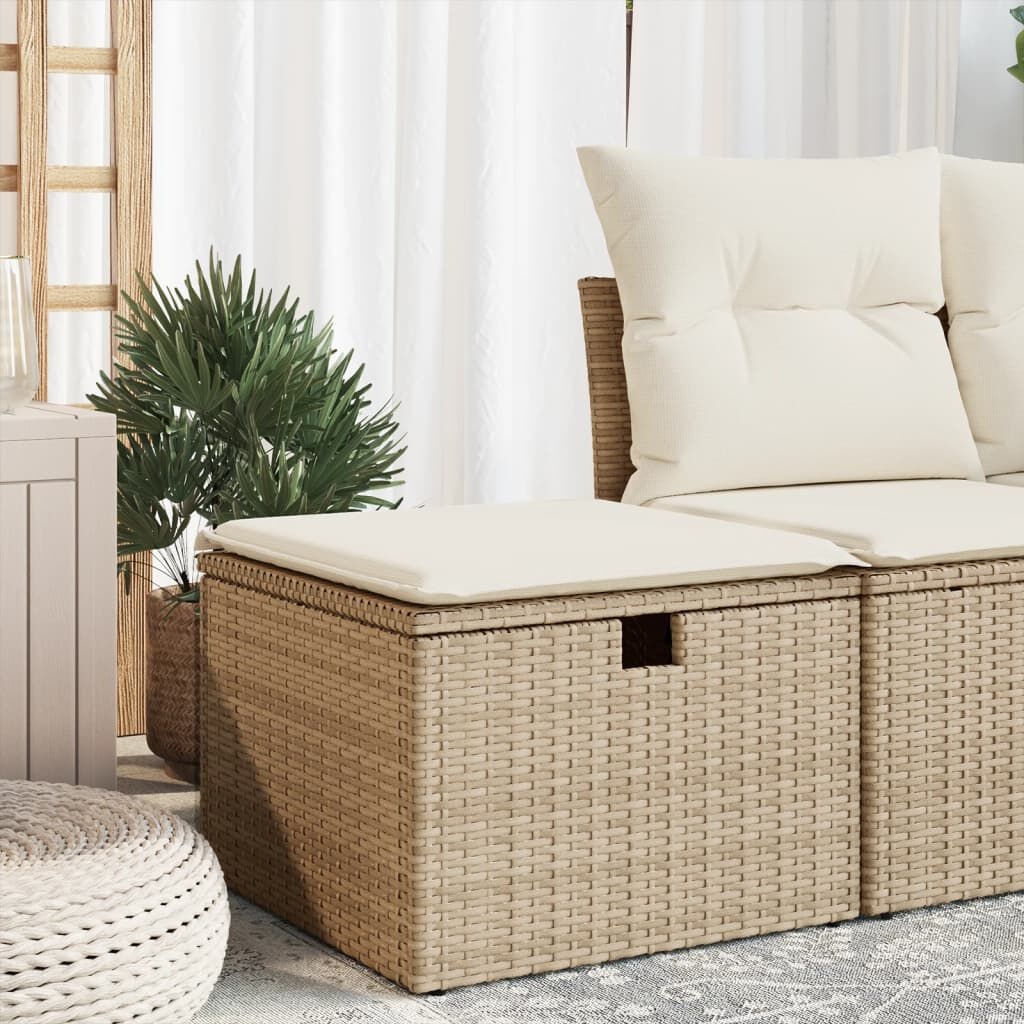 VidaXL Tuinkruk Poly Rattan Beige met Kussen - 61% Korting!
