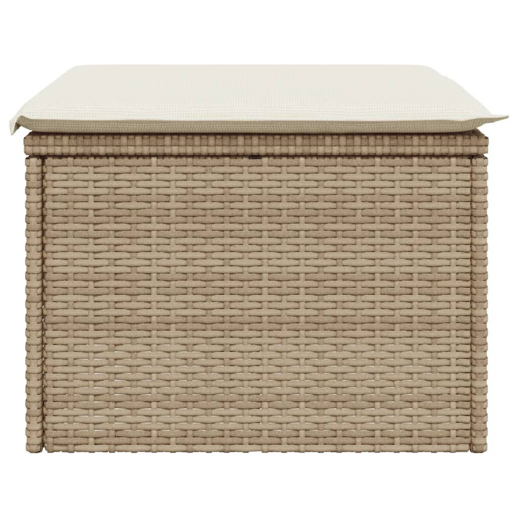 VidaXL Tuinkruk Poly Rattan Beige met Kussen - 61% Korting!