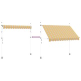 vidaXL Luifel Uittrekbaar 300cm Geel/Blauw Streep - 51% Korting!