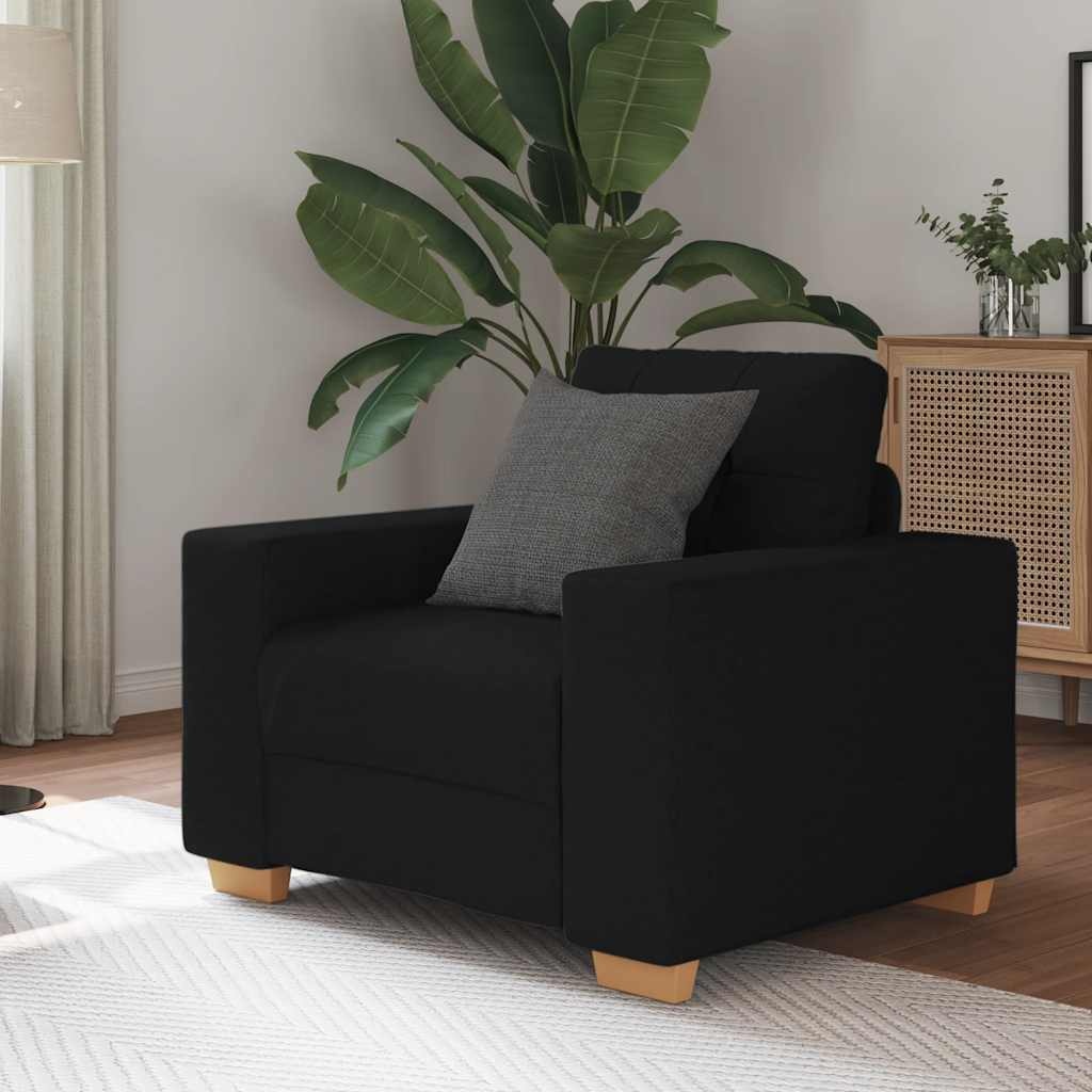 VidaXL Fauteuil Zwart Stof 60cm ZITTING | 89% KORTING | Zo Goed Als Nieuw!