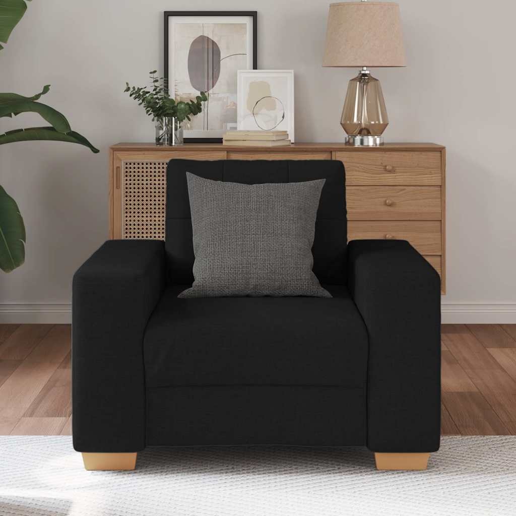 VidaXL Fauteuil Zwart Stof 60cm ZITTING | 89% KORTING | Zo Goed Als Nieuw!