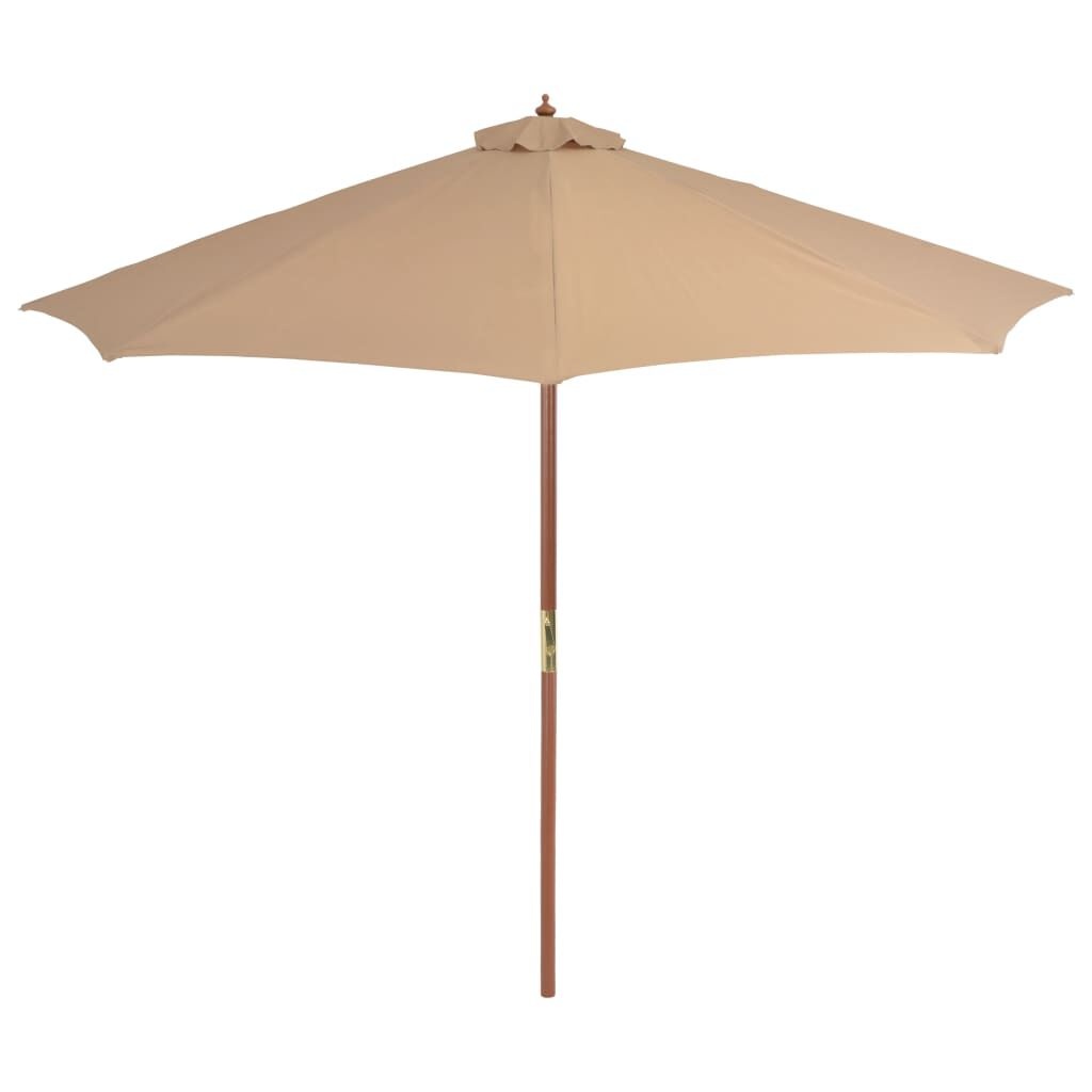 vidaXL Parasol Hout Taupe 300cm - 62% Korting! Nieuw!