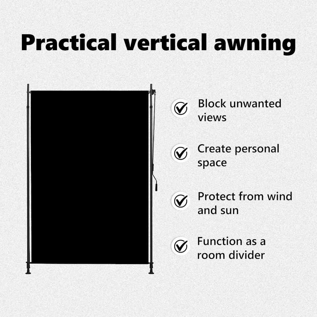 vidaXL Rolgordijn Buiten 150x270 cm Antraciet - Nu 61% Korting!