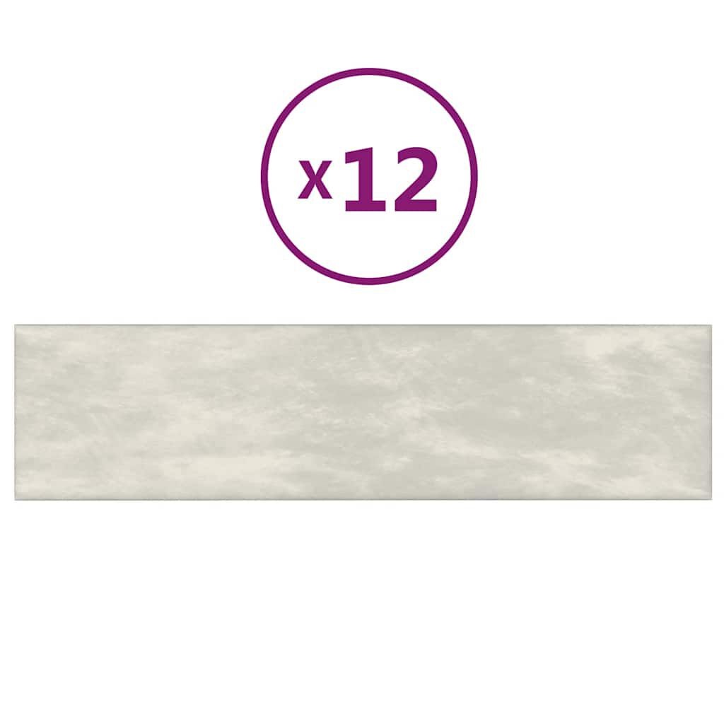 vidaXL Wandpanelen Crème Fluweel 12 st - 40% Korting!