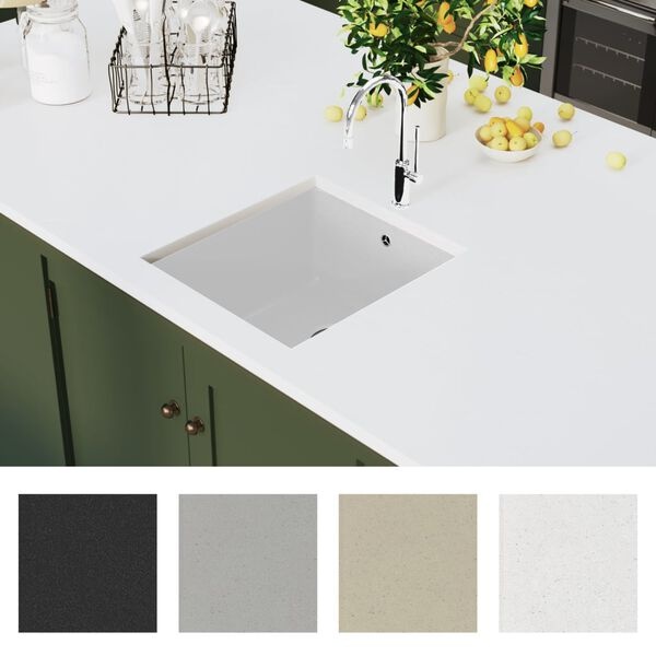 vidaXL Gootsteen Graniet Wit - 35% Korting - Nieuw!