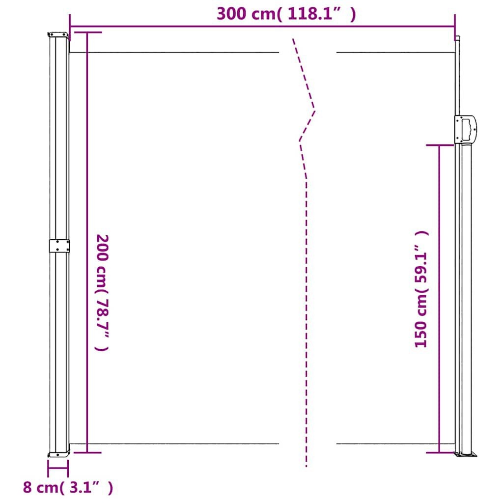 VidaXL Uittrekbaar Windscherm 200x300cm Antraciet - 40% Korting!