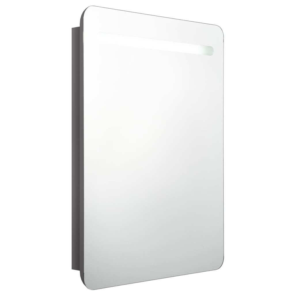 VidaXL Spiegelkast Badkamer LED 60x11x80cm Glanzend Grijs - 55% Korting!