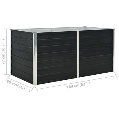 Verhoogde Plantenbak Staal 160x80x77cm Antraciet - 60% Korting!