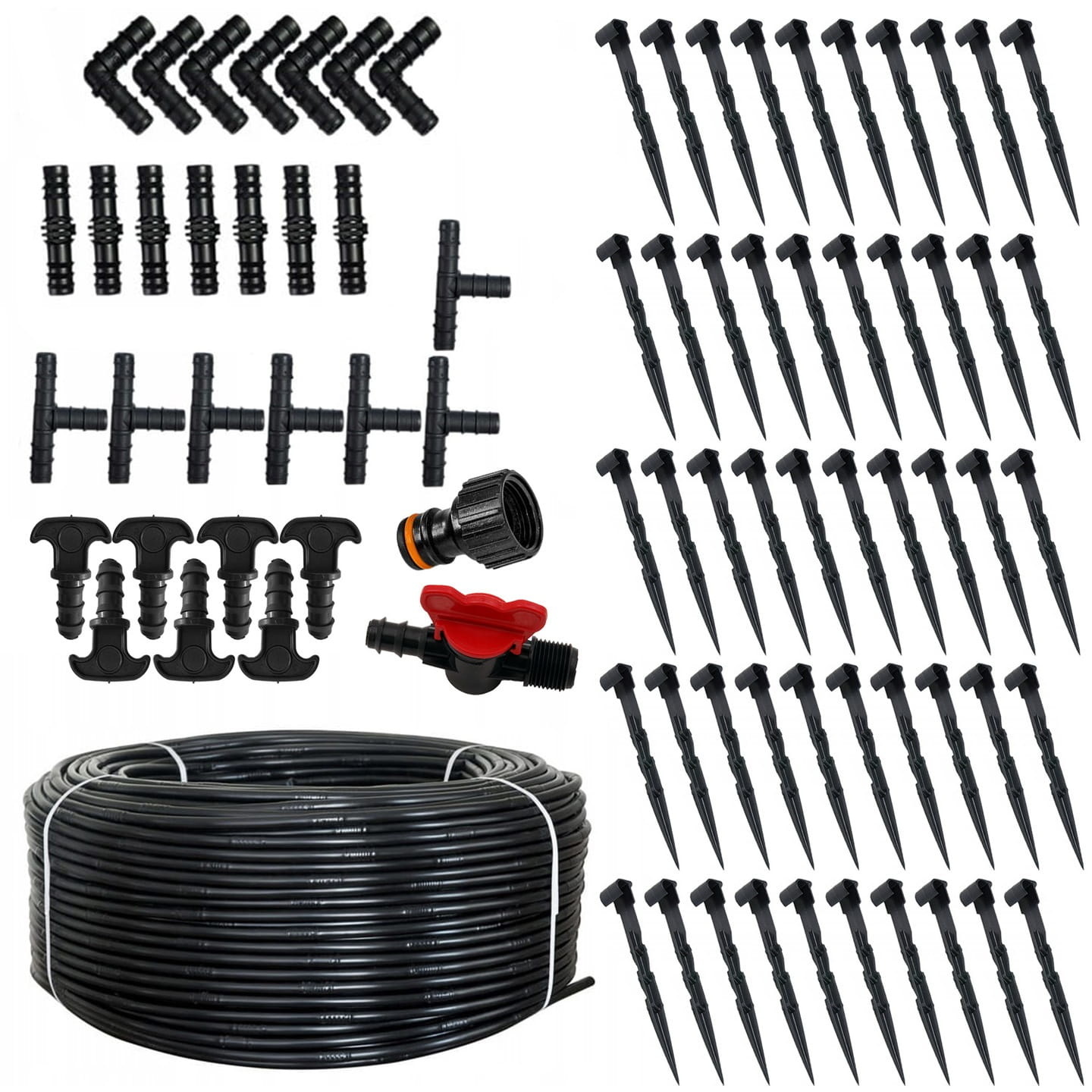 Druppelslang Irrigatiesysteem 100m - 60% Korting! (Incl. Accessoires)