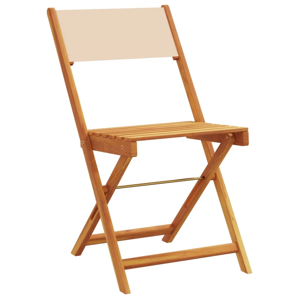 VidaXL Bistrostoelen Set van 2 - Massief Acaciahout, Beige | 40% Korting!