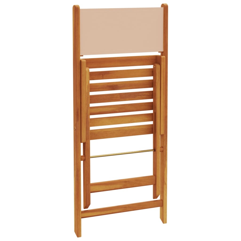 VidaXL Bistrostoelen Set van 2 - Massief Acaciahout, Beige | 40% Korting!