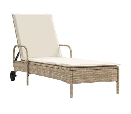 VidaXL Ligbed Poly Rattan Beige - 69% Korting! Zo Goed Als Nieuw!