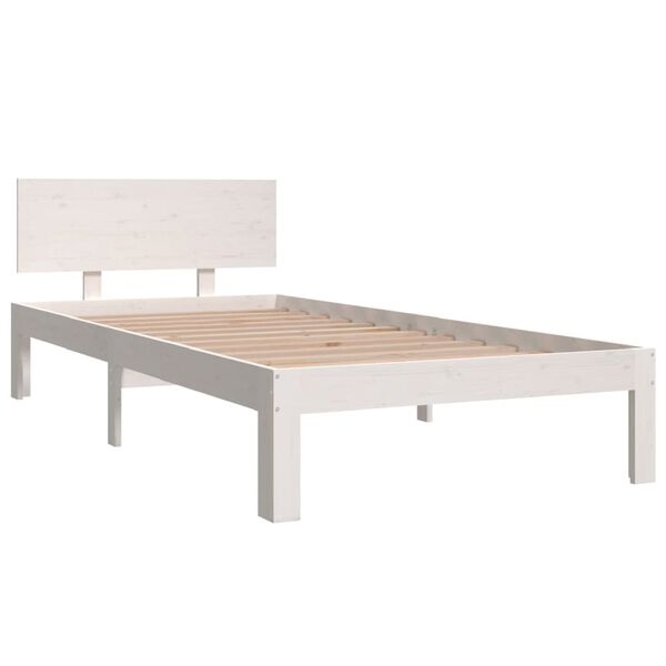 vidaXL Massief Grenenhouten Bedframe Wit 90x200 cm | 40% Korting!