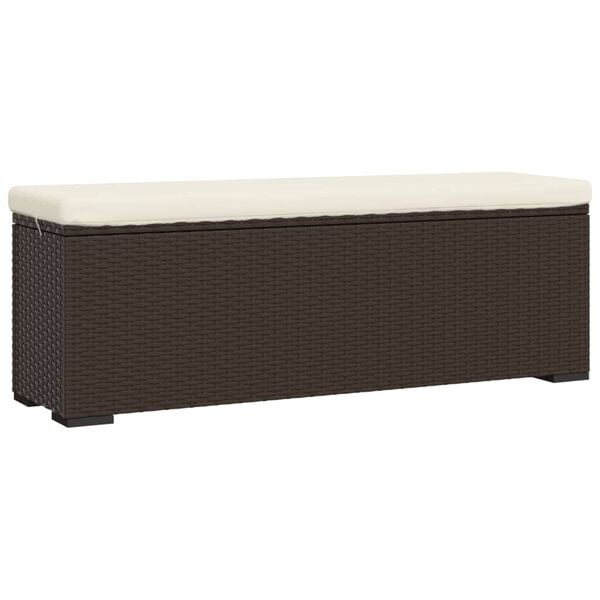 VidaXL Hocker met kussen - Poly Rattan Bruin | 60% Korting!