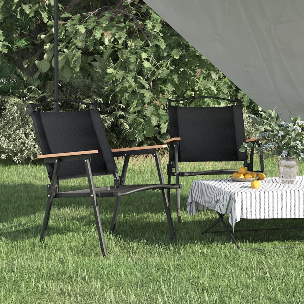 VidaXL Campingstoelen Zwart - 2 stuks - 56% Korting - Zo Goed Als Nieuw!