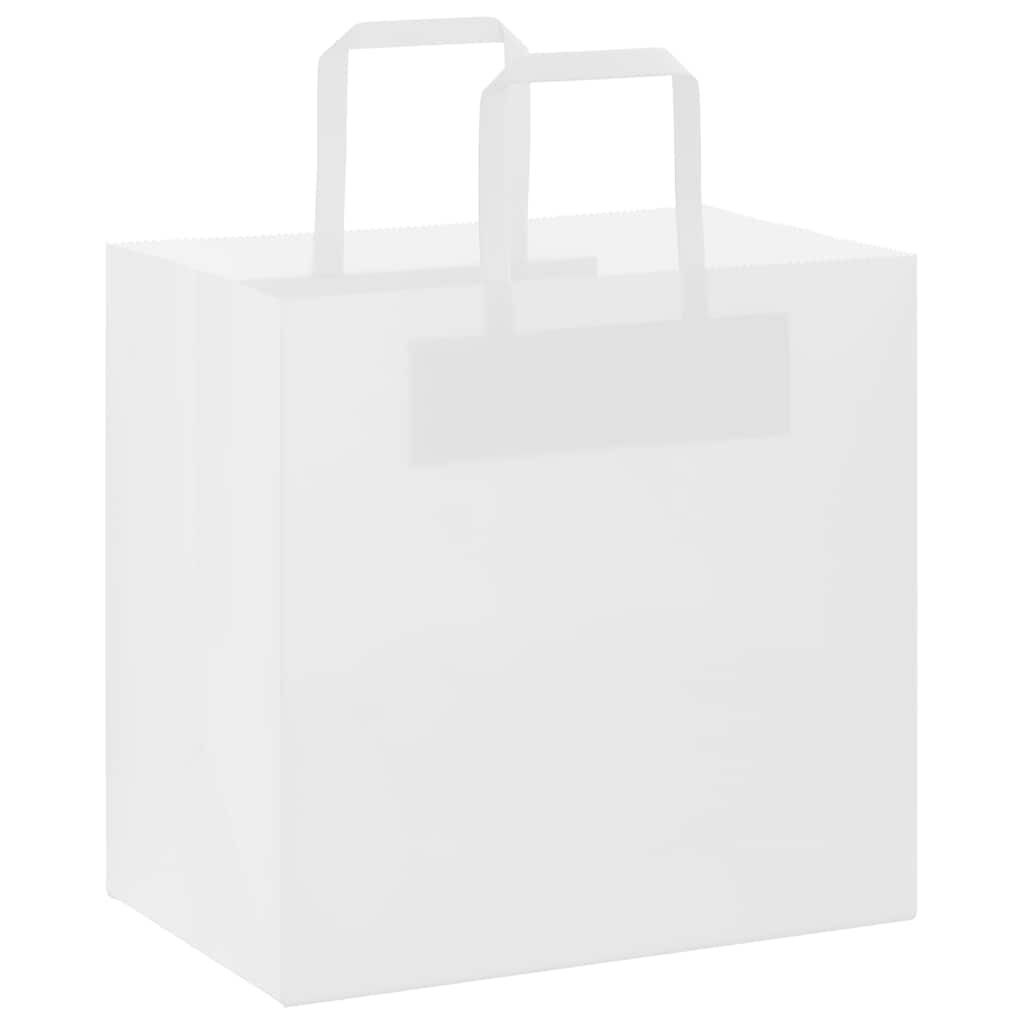 VidaXL Kraft Papieren Zakken 250 Stuks met Hengsels - Wit - 35% Korting!