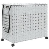 VidaXL Wasmand Rattan Wit (66x35x60 cm) - 55% Korting!