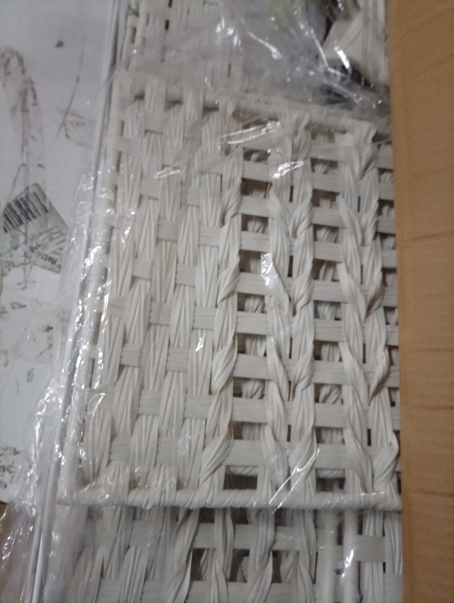 VidaXL Wasmand Rattan Wit (66x35x60 cm) - 55% Korting!