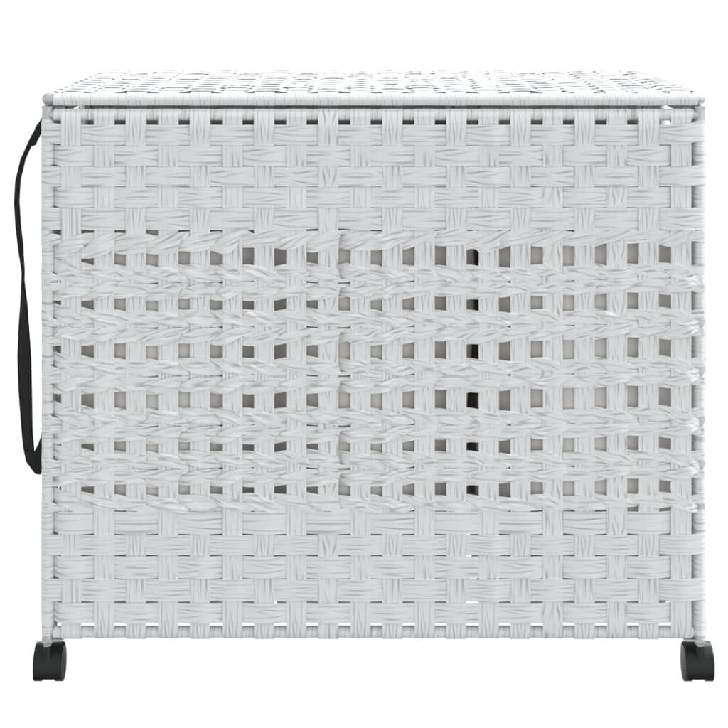 VidaXL Wasmand Rattan Wit (66x35x60 cm) - 55% Korting!