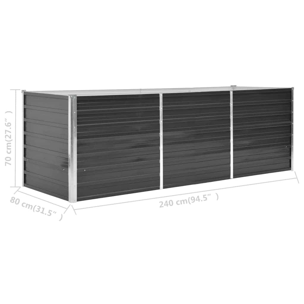 VidaXL Verhoogde Plantenbak 240x80x77cm Staal Antraciet - 40% Korting!