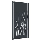 vidaXL Poort 105x180cm Grasontwerp Staal Antraciet - 55% Korting!